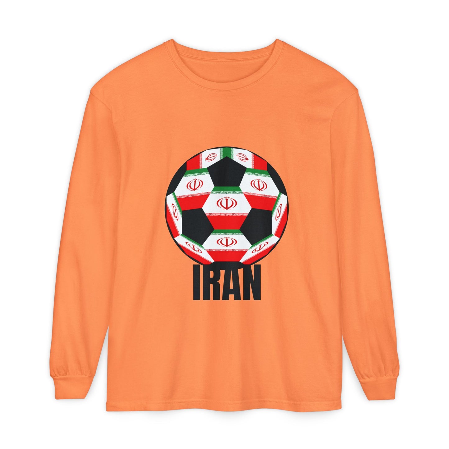 Iran Fan Specialty Soccer Ball Design Long Sleeve Shirt