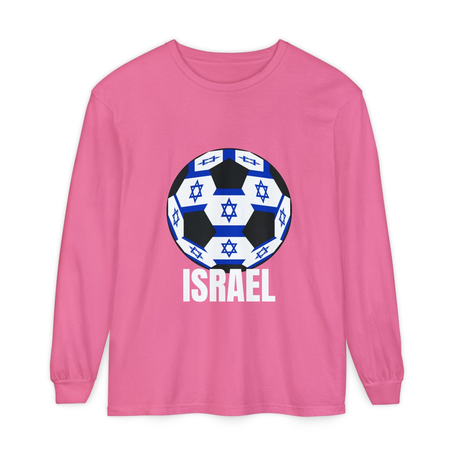 Israel Fan Specialty Soccer Ball Design Long Sleeve Tee