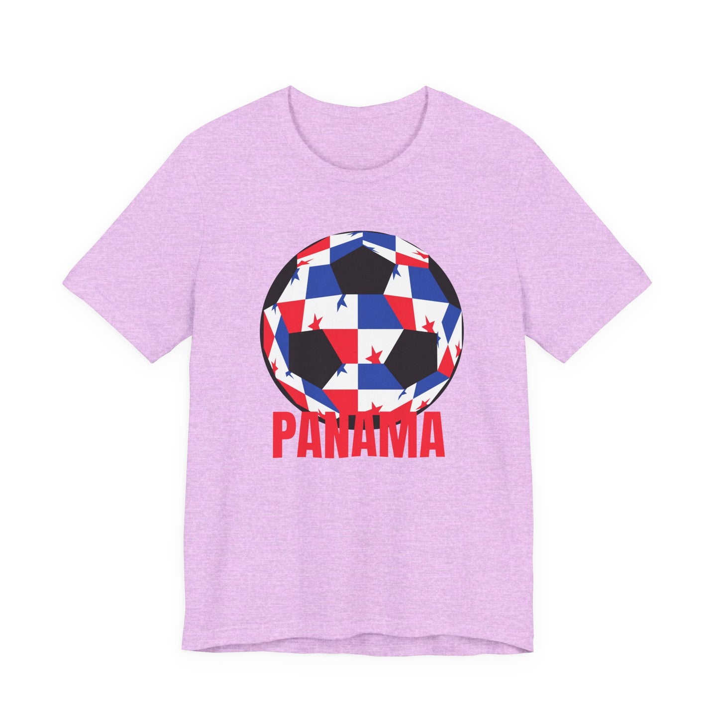 Panama Fan Specialty Soccer Ball Design T Shirt Red Text