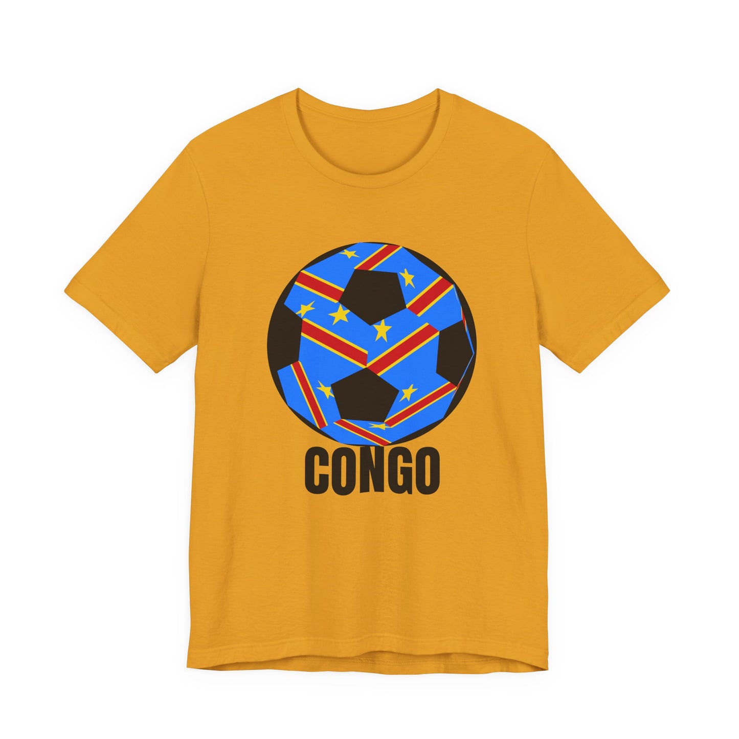 Congo Fan Specialty Soccer Ball Design T Shirt Black Text
