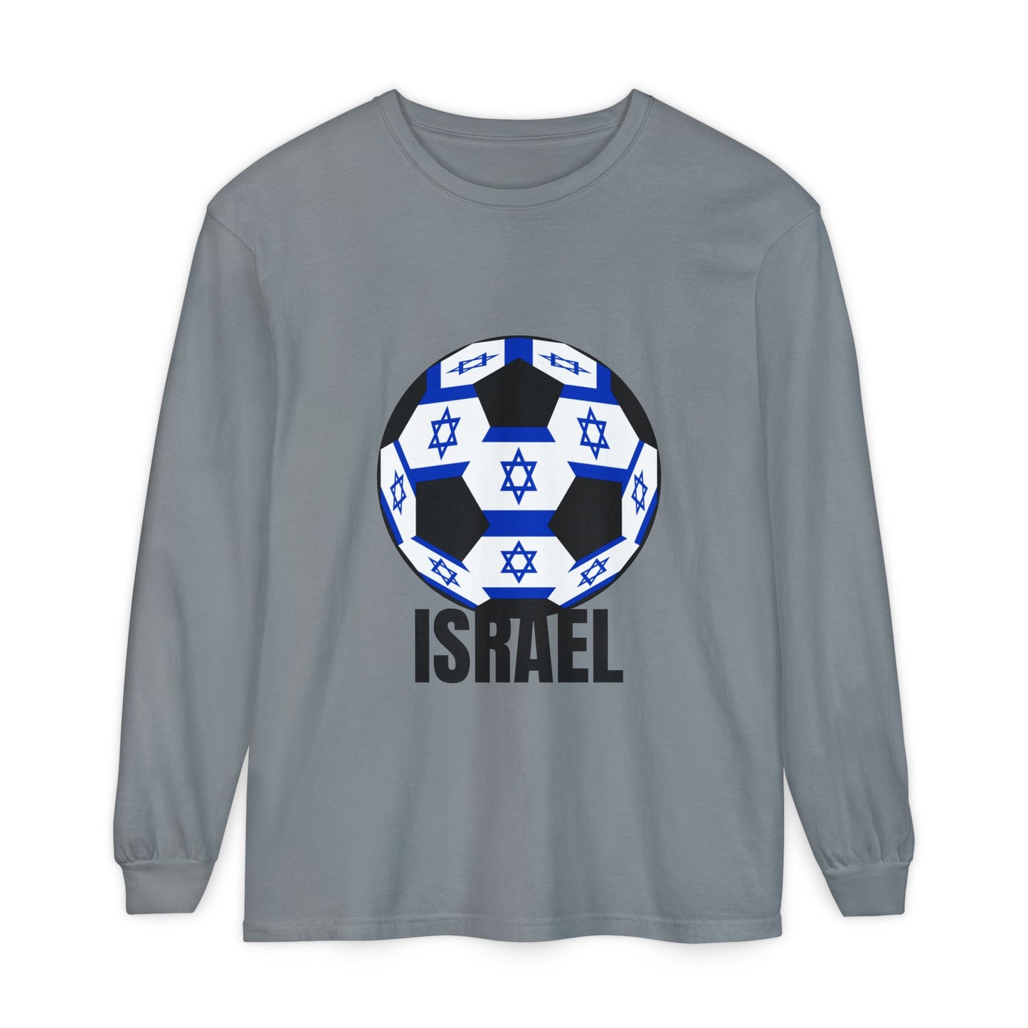 Israel Fan Specialty Soccer Ball Design Long Sleeve Tee