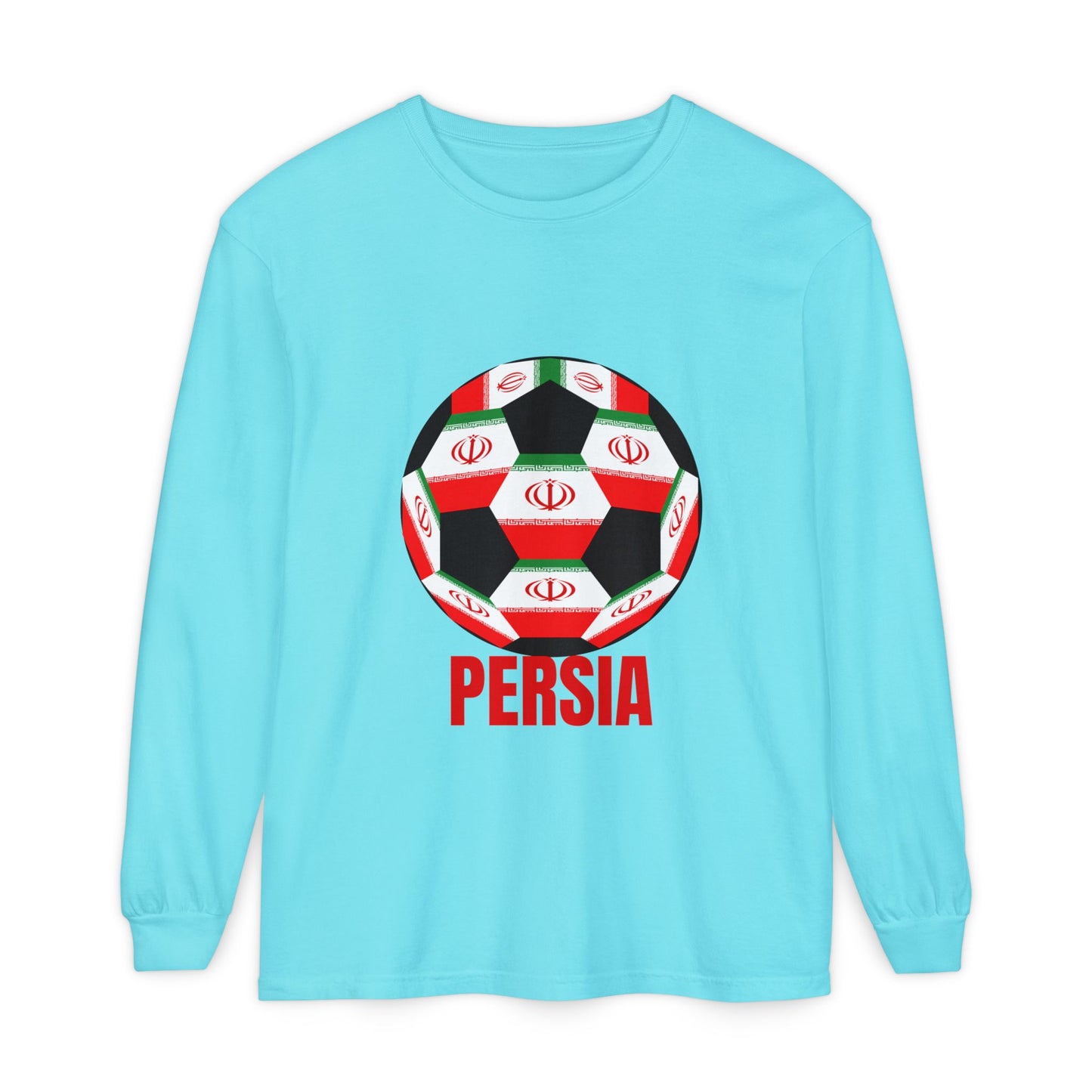 Persia Fan Specialty Soccer Ball Design  Long Sleeve Tee