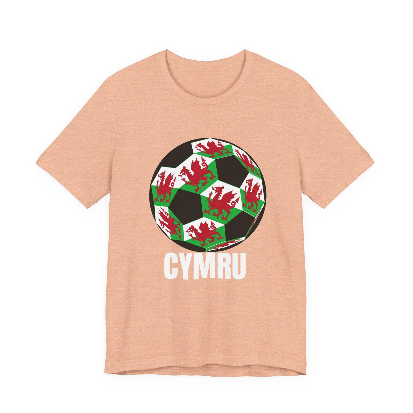 Cymru Fan Specialty Soccer Ball Design T Shirt White Text