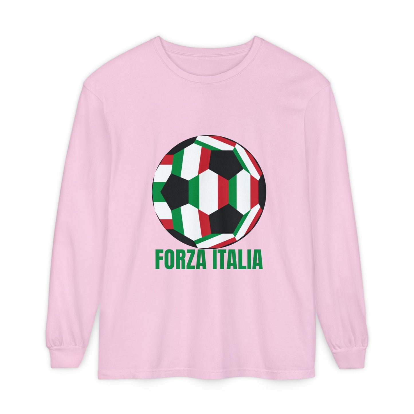 Forza Italia Fan Specialty Soccer Ball Design Long Sleeve Tee