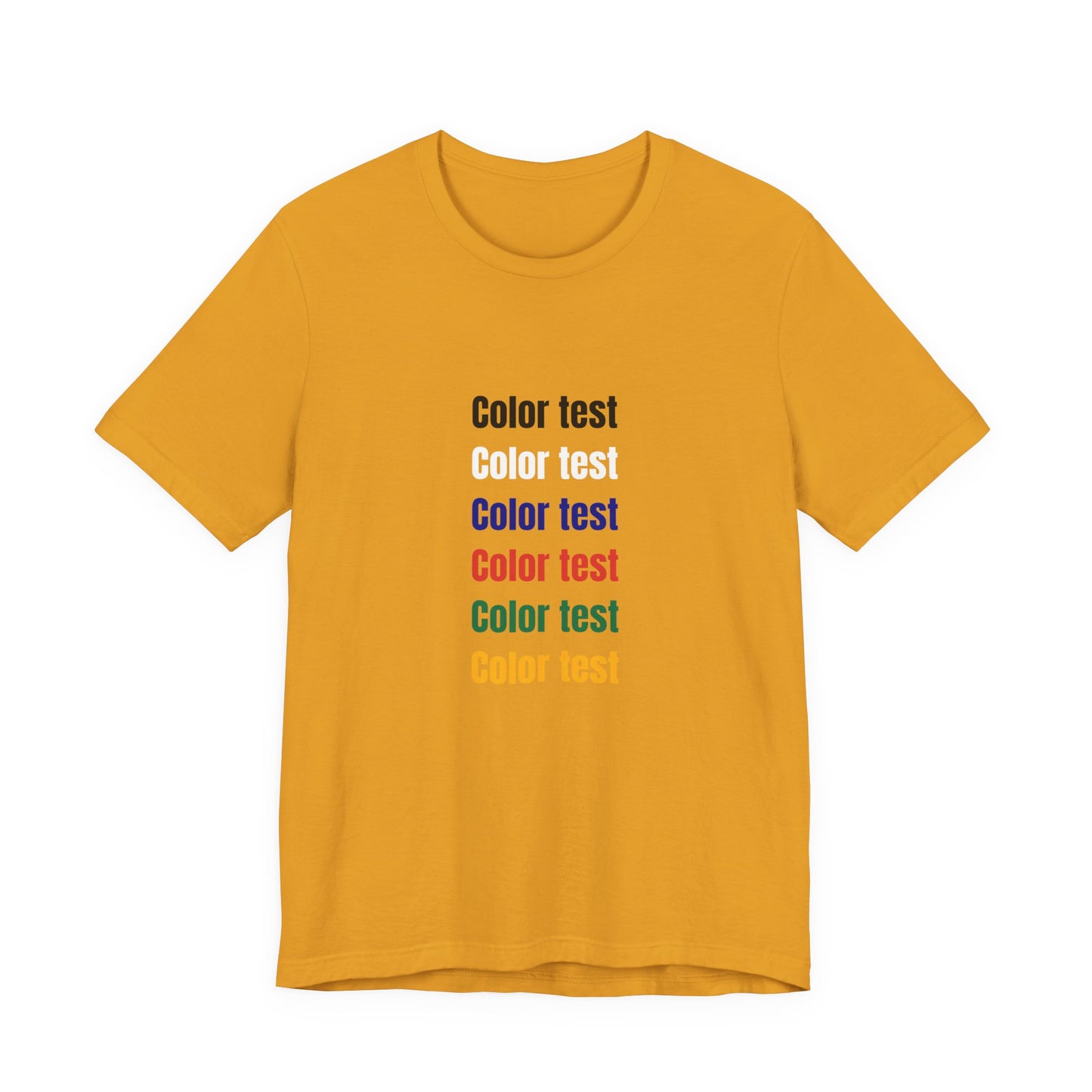 Color Test T-Shirt — Minimal Multicolor Typography Tee