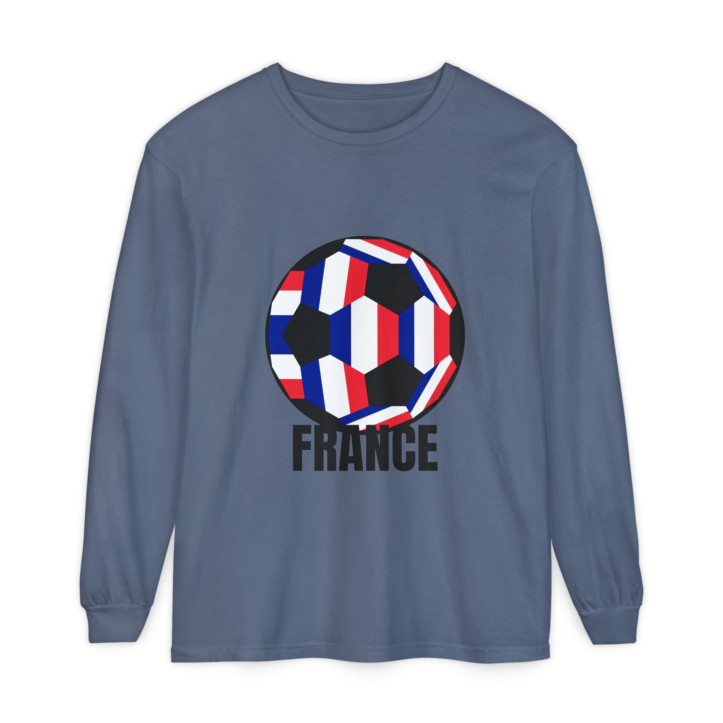France Fan Specialty Soccer Ball Design Soccer Long Sleeve Tee