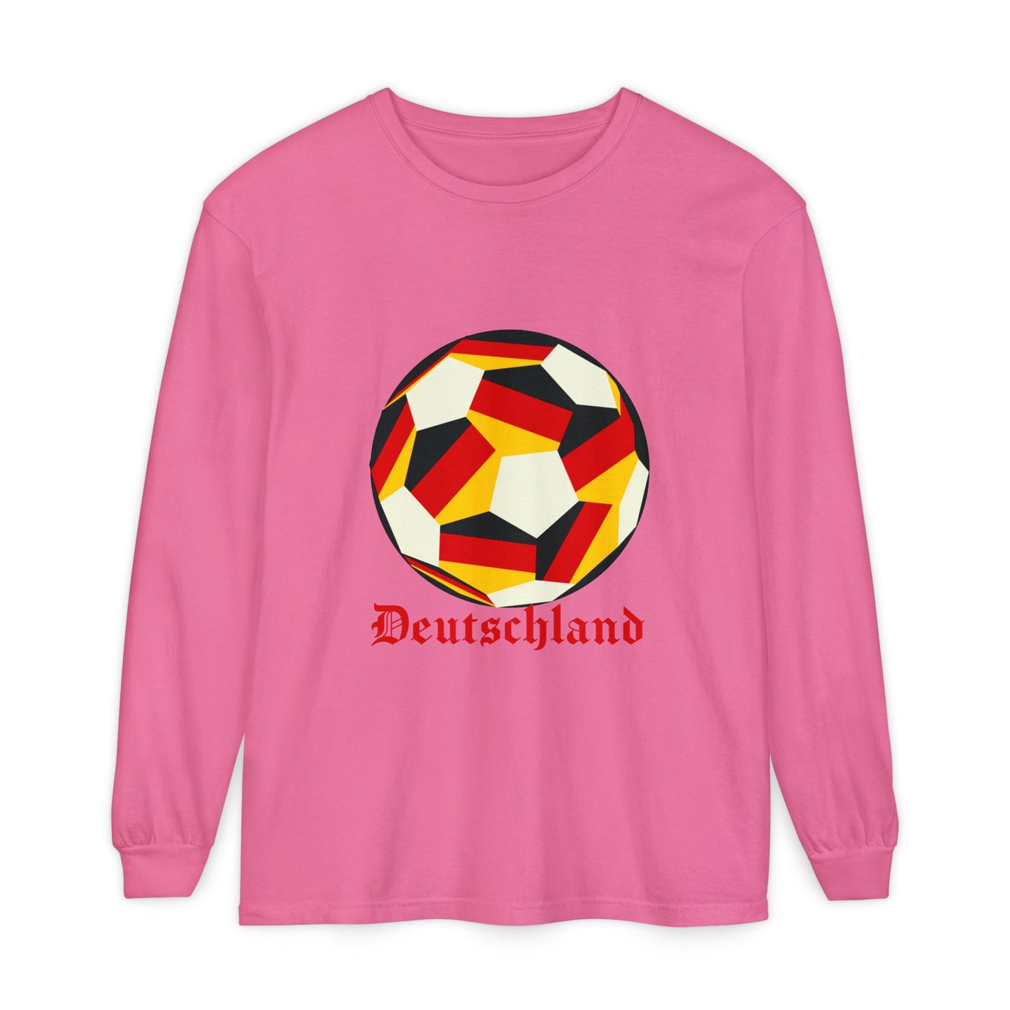 Germany Fan Specialty Soccer Ball Design Long Sleeve Tee