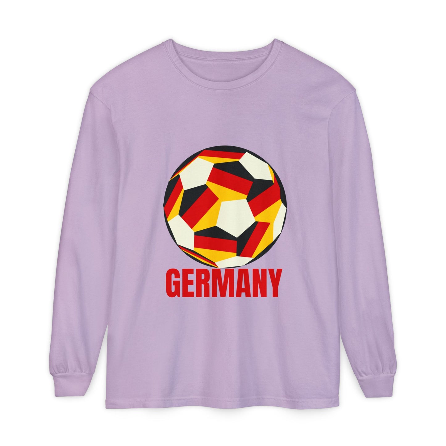 Germany Fan Specialty Soccer Ball Design Long Sleeve Tee