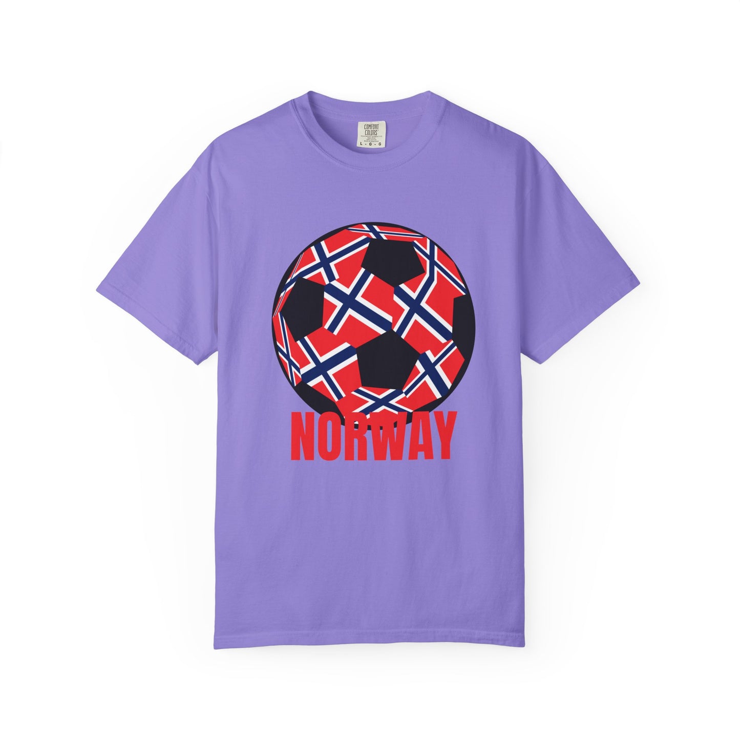 Norway Fan Specialty Soccer Ball Design T Shirt Black Print