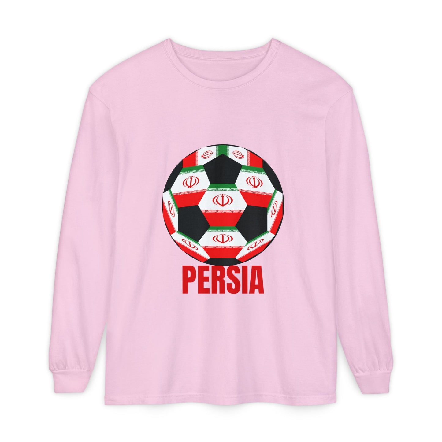 Persia Fan Specialty Soccer Ball Design  Long Sleeve Tee