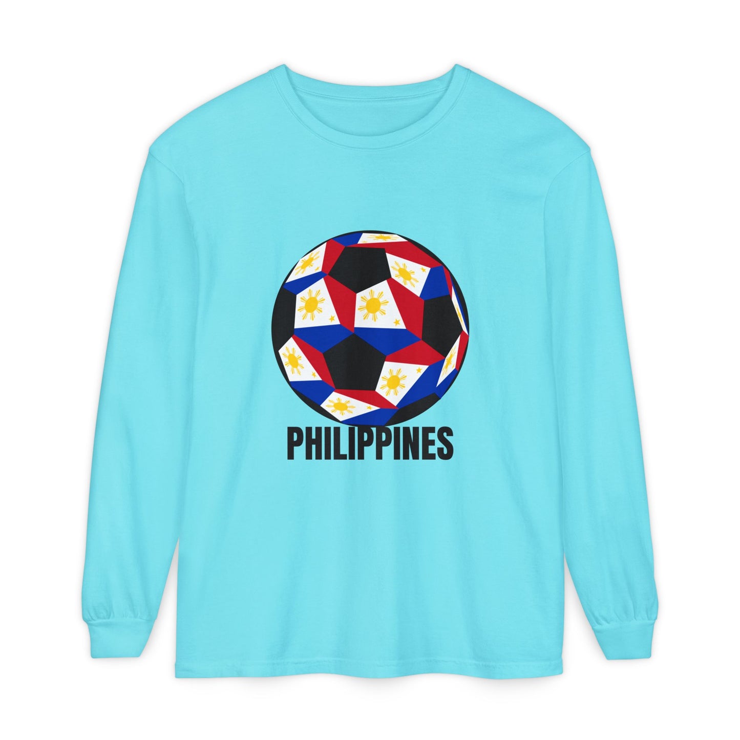 Philippines Fan Specialty Soccer Ball Design Long Sleeve Tee
