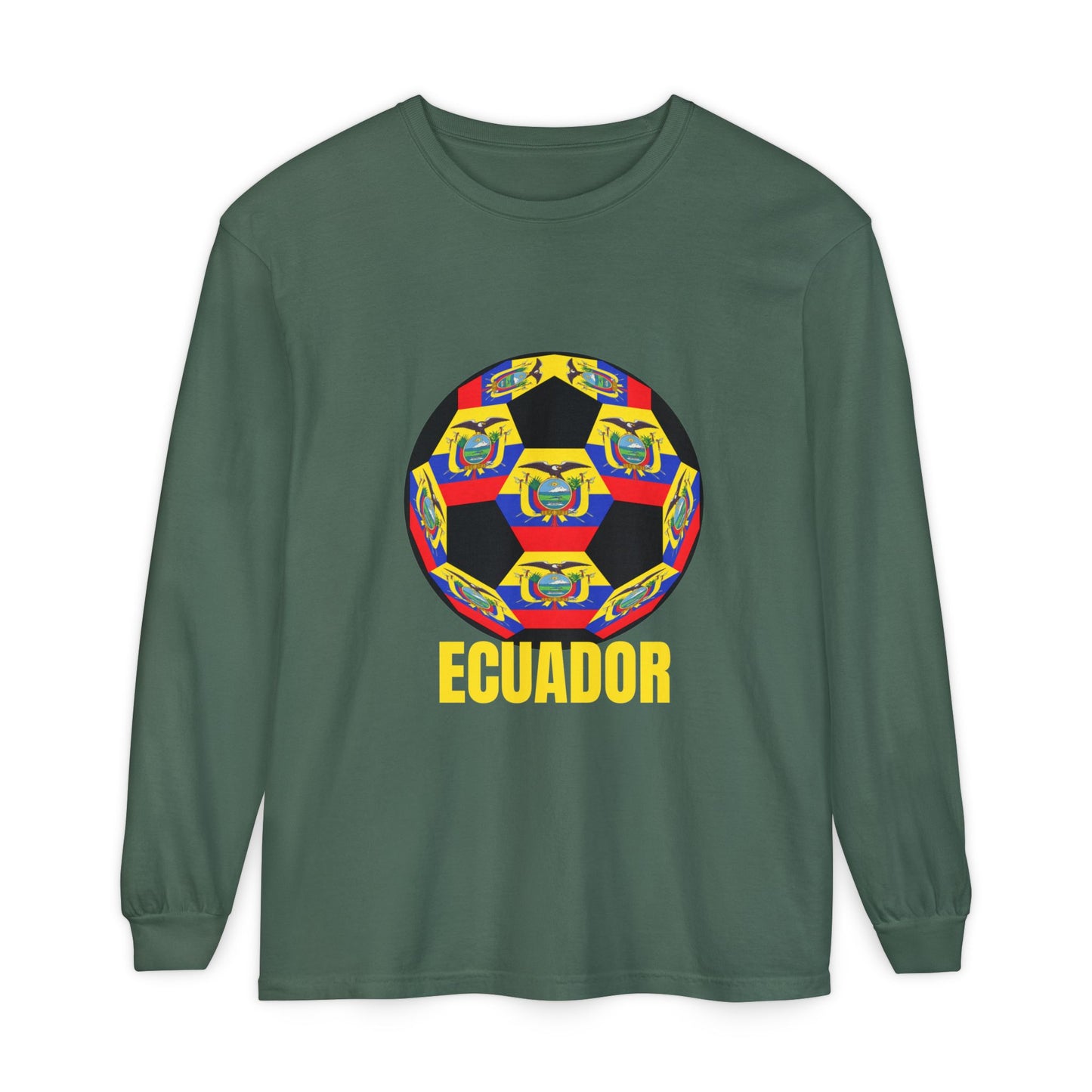 Ecuador Soccer Ball Long Sleeve Tee
