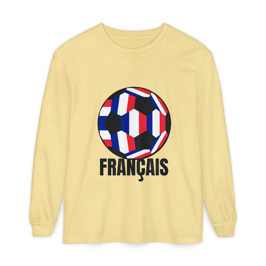 Français Fan Specialty Soccer Ball Long Sleeve T-Shirt