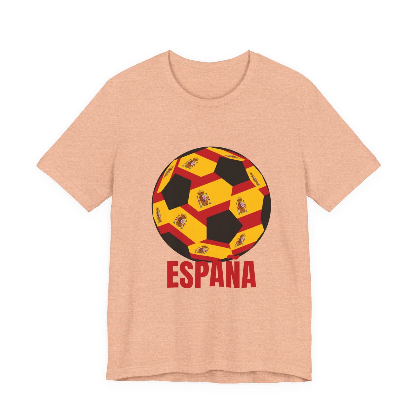 España Soccer Ball Design T-Shirt Red Text