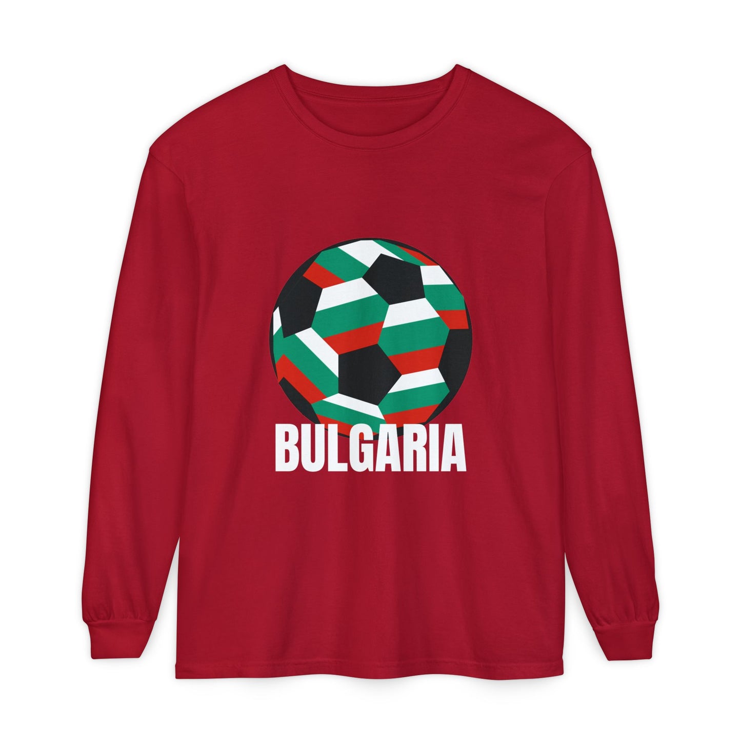 Bulgaria Fan Specialty Soccer Ball Design Long Sleeve Tee