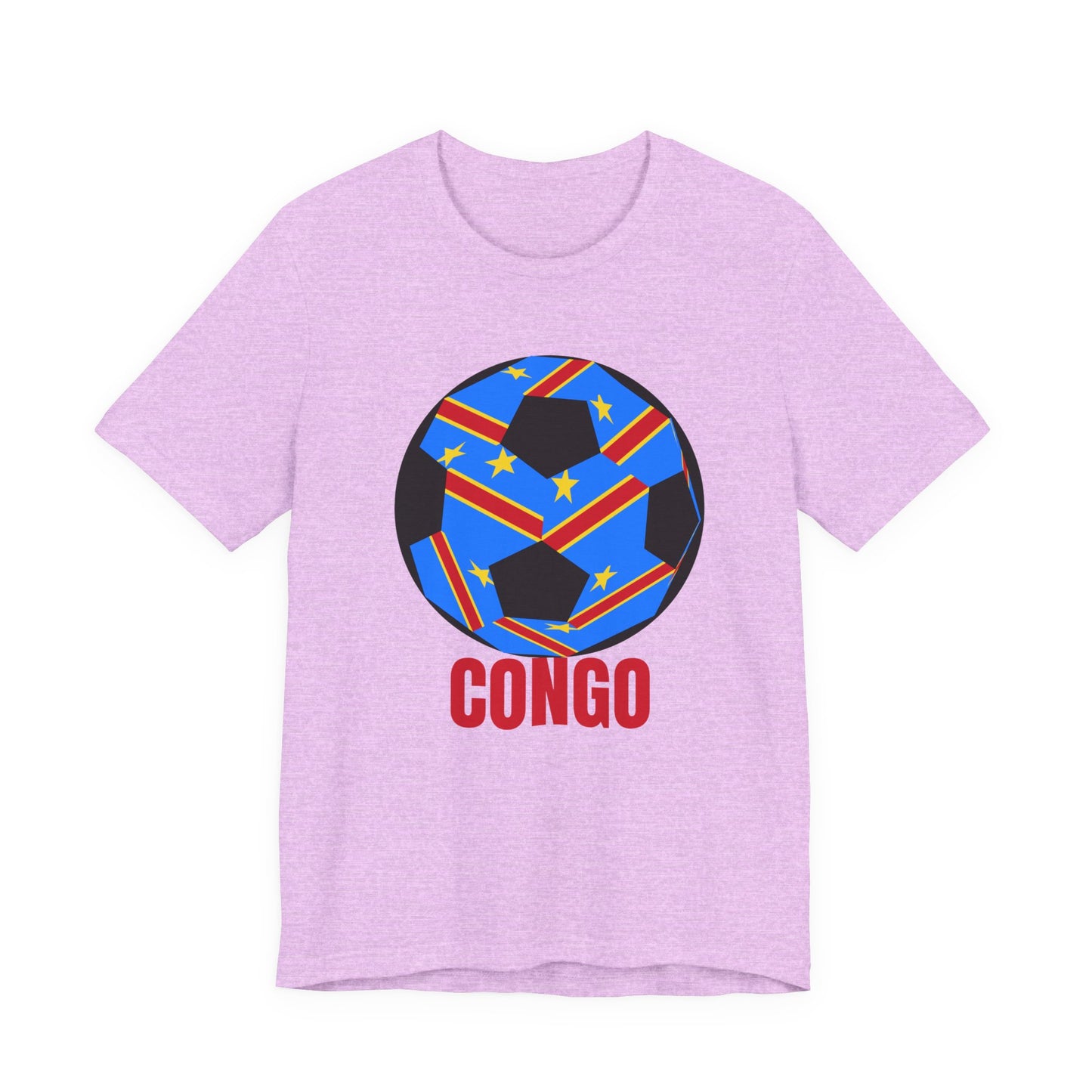 Congo Fan Specialty Soccer Ball Design T Shirt Red Text