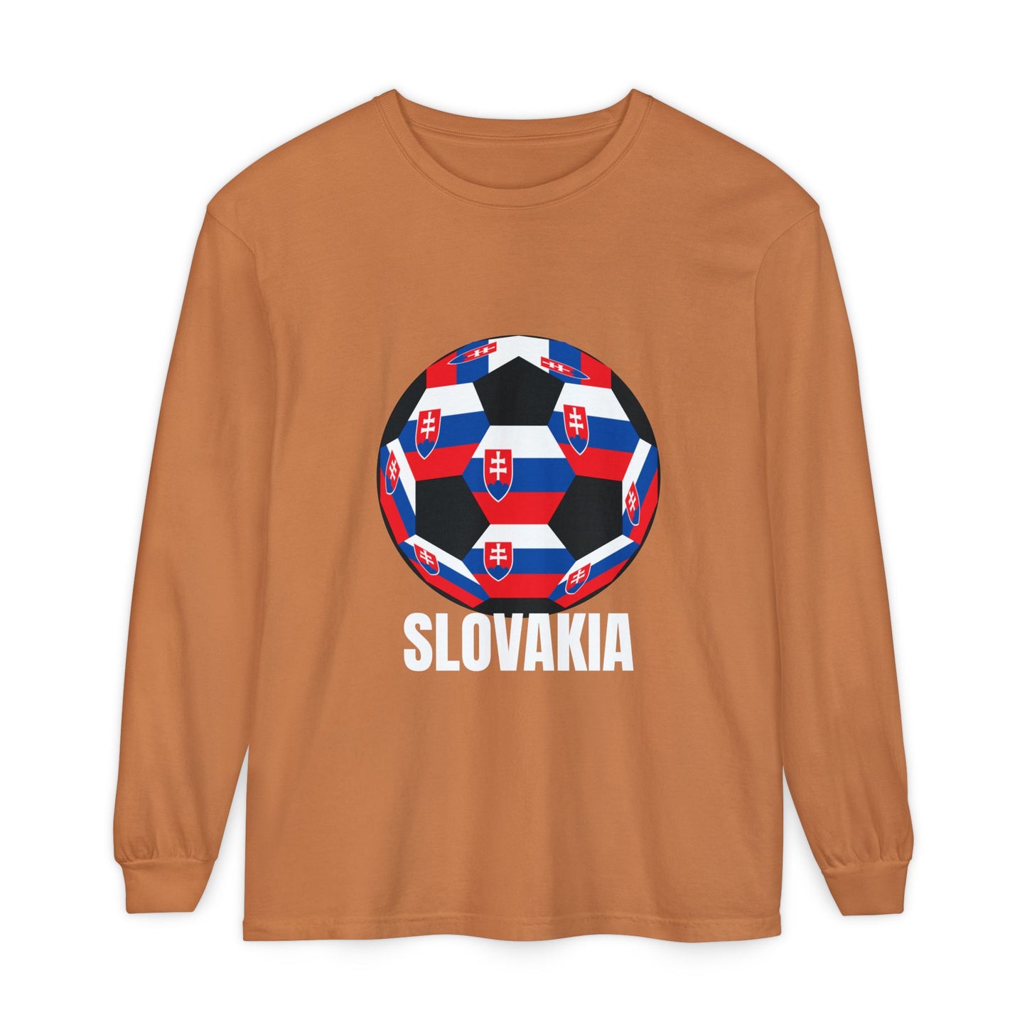 Slovakia Fan Specialty Soccer Ball Design Long Sleeve Shirt