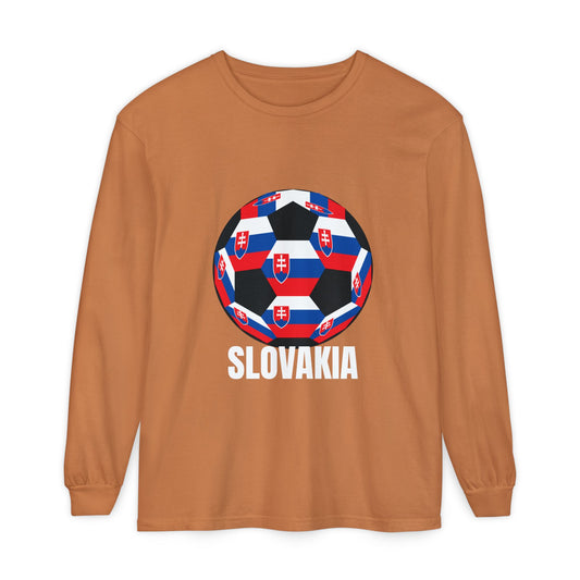 Slovakia Fan Specialty Soccer Ball Design Long Sleeve Shirt