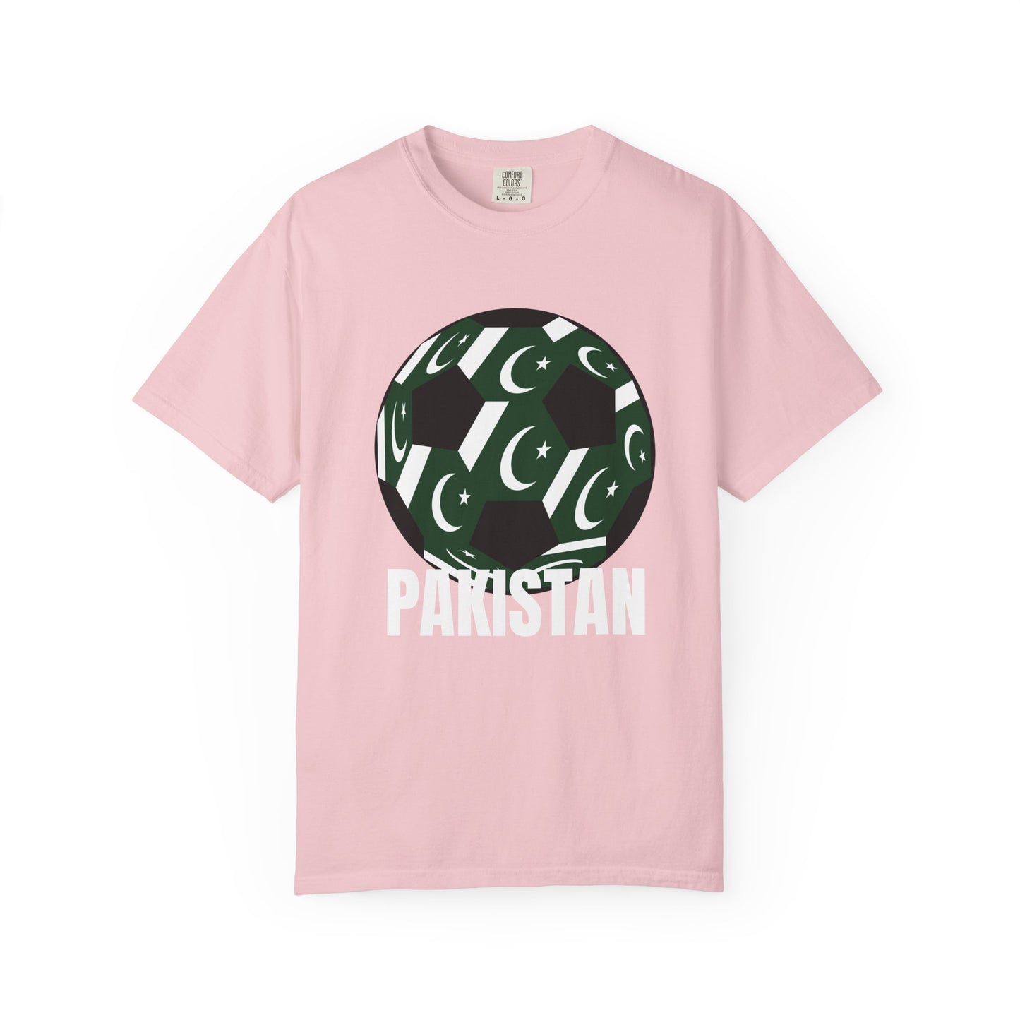 Pakistan Fan Specialty Soccer Ball Design T Shirt White Text
