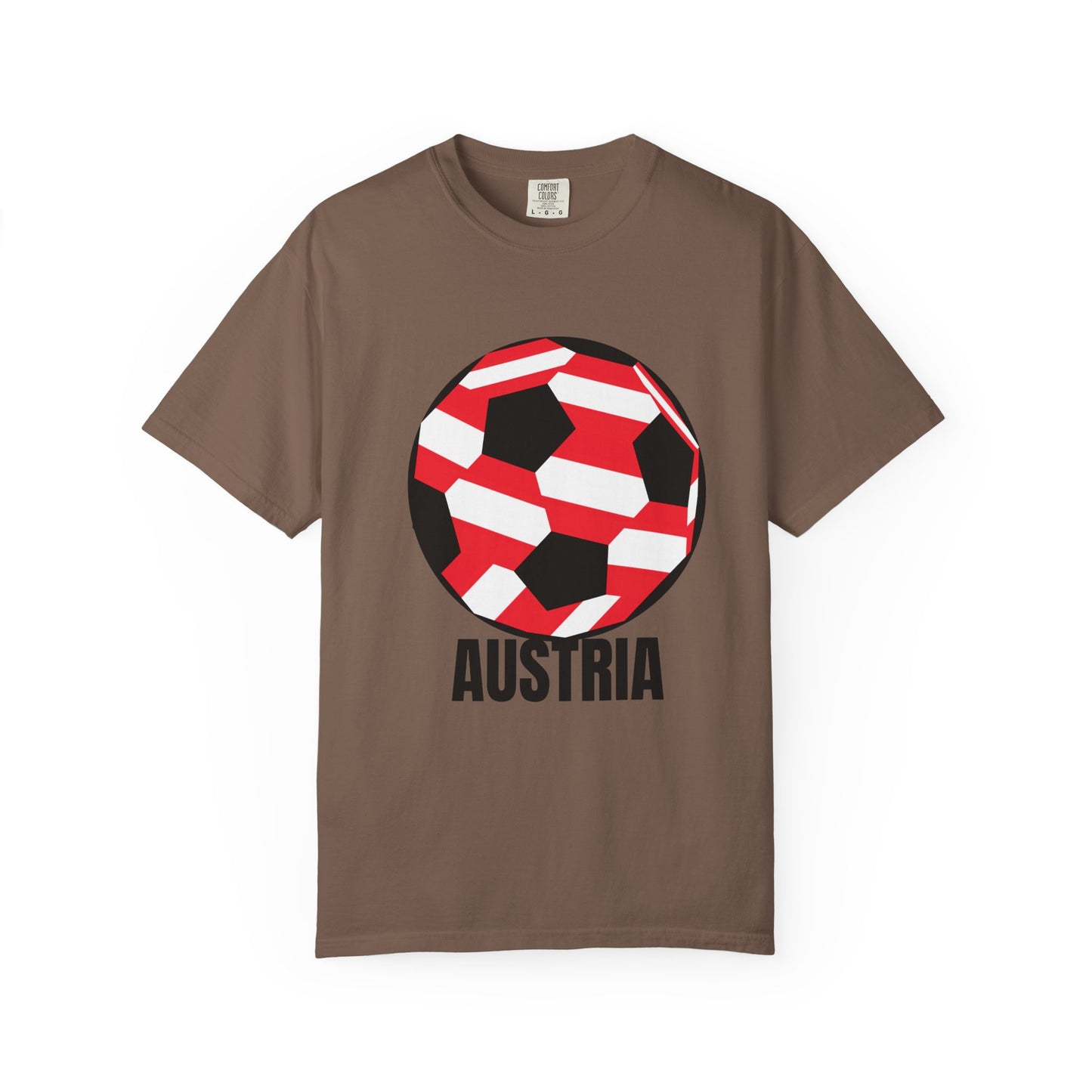 Austria Soccer Ball T-Shirt – Red & White Football Fan Tee
