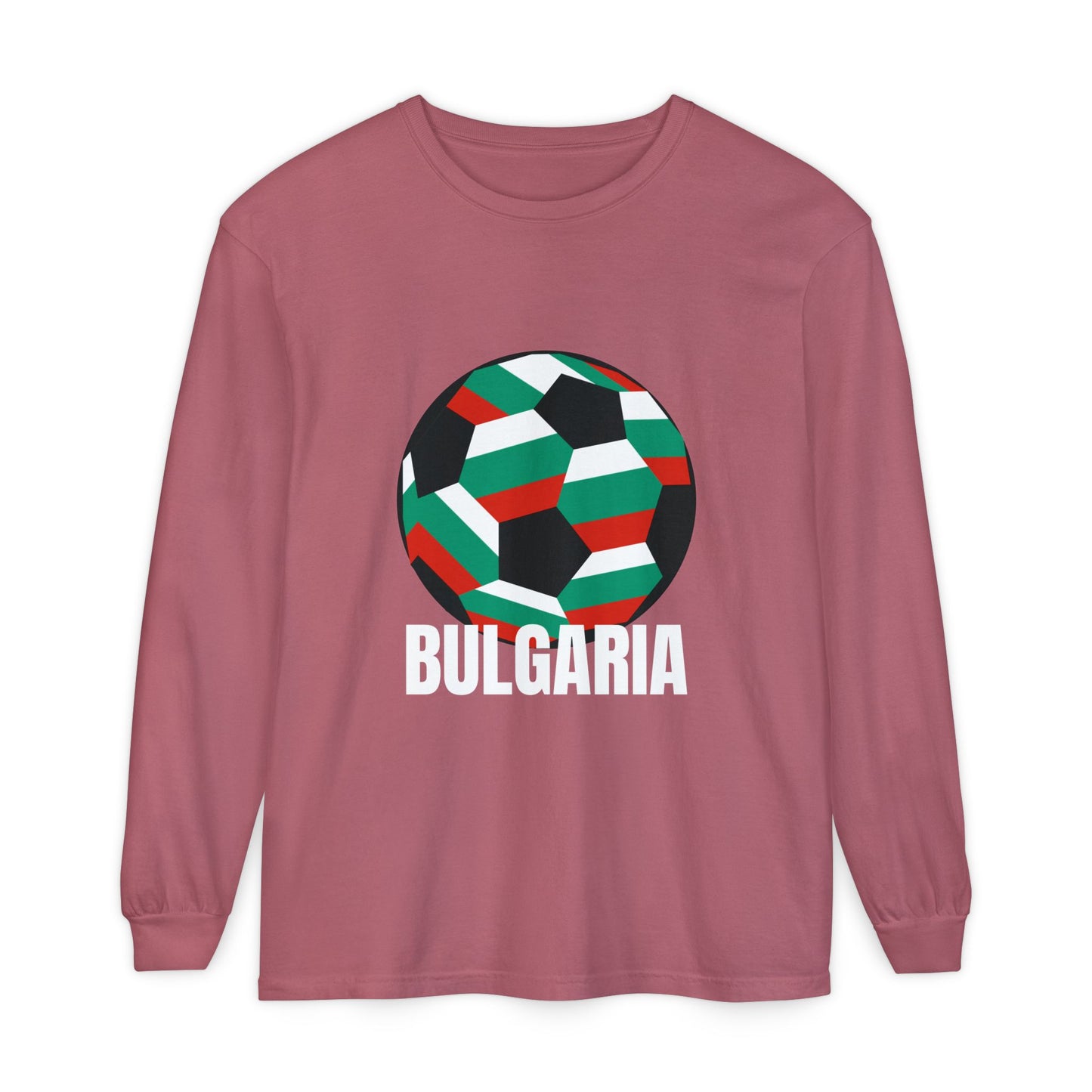 Bulgaria Fan Specialty Soccer Ball Design Long Sleeve Tee