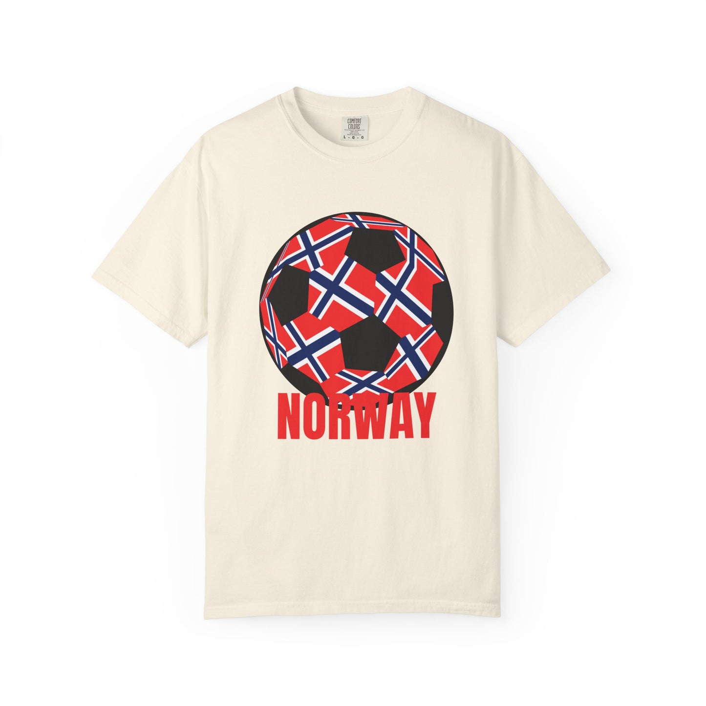 Norway Fan Specialty Soccer Ball Design T Shirt Black Print