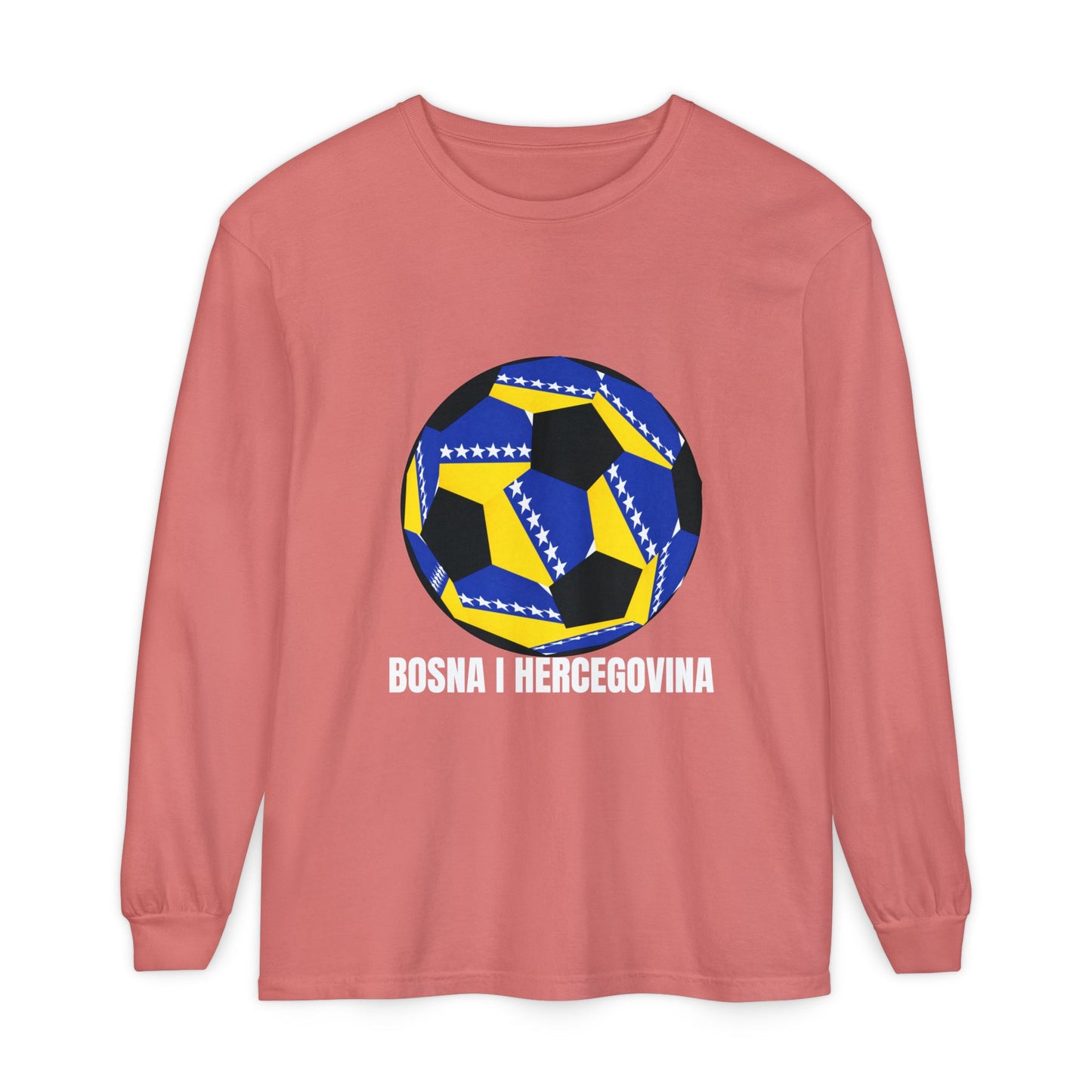 Bosnia Herzegovina Fan Specialty Soccer Ball Design  Long Sleeve Shirt
