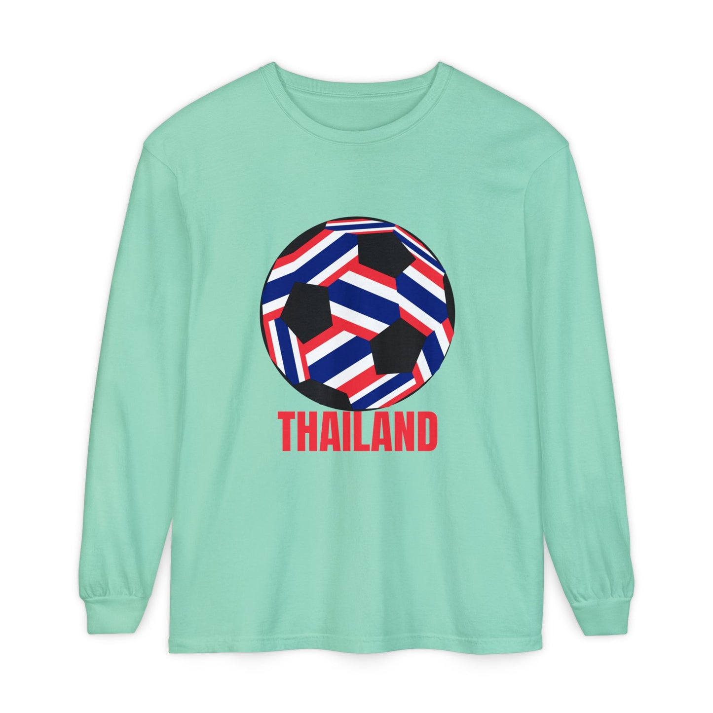 Thailand Fan Specialty Soccer Ball Design Long Sleeve T-Shirt