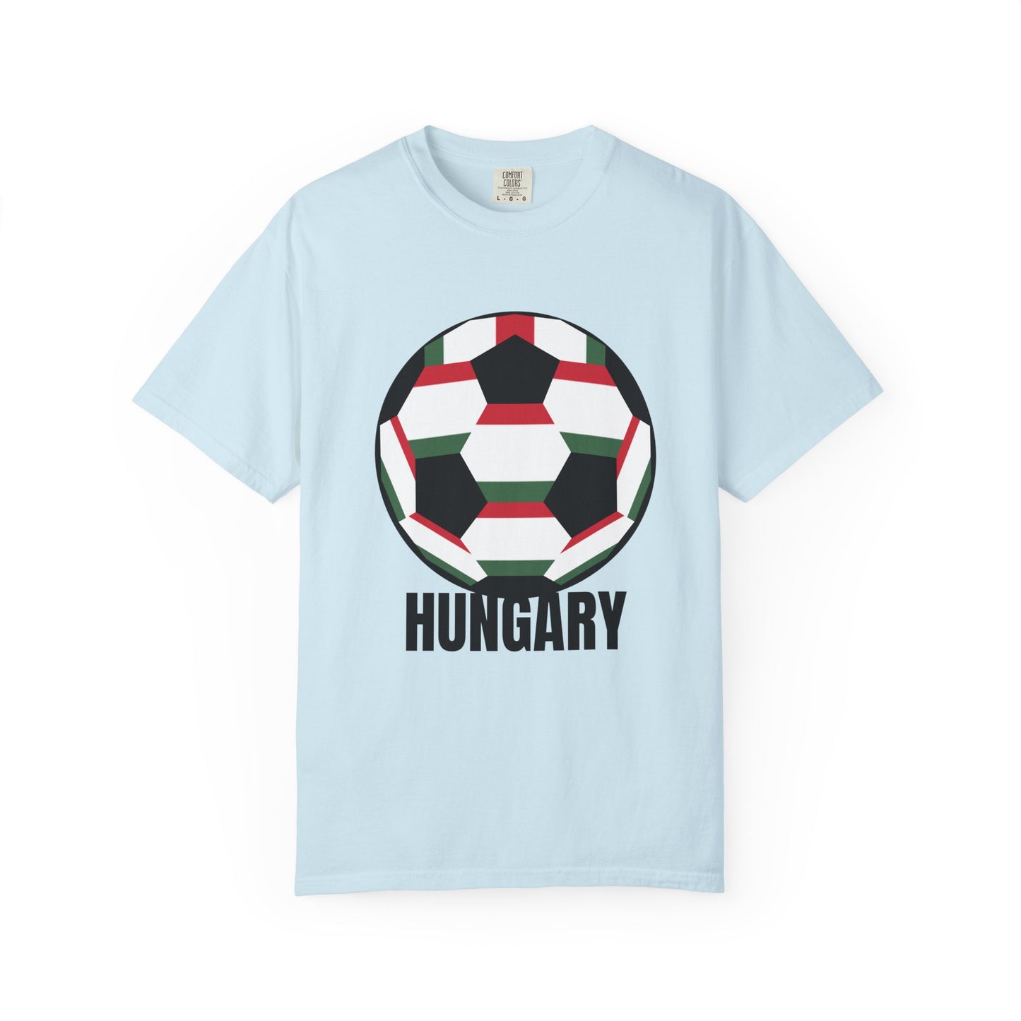 Hungary Fan Specialty Soccer Ball Design T Shirt Black Print
