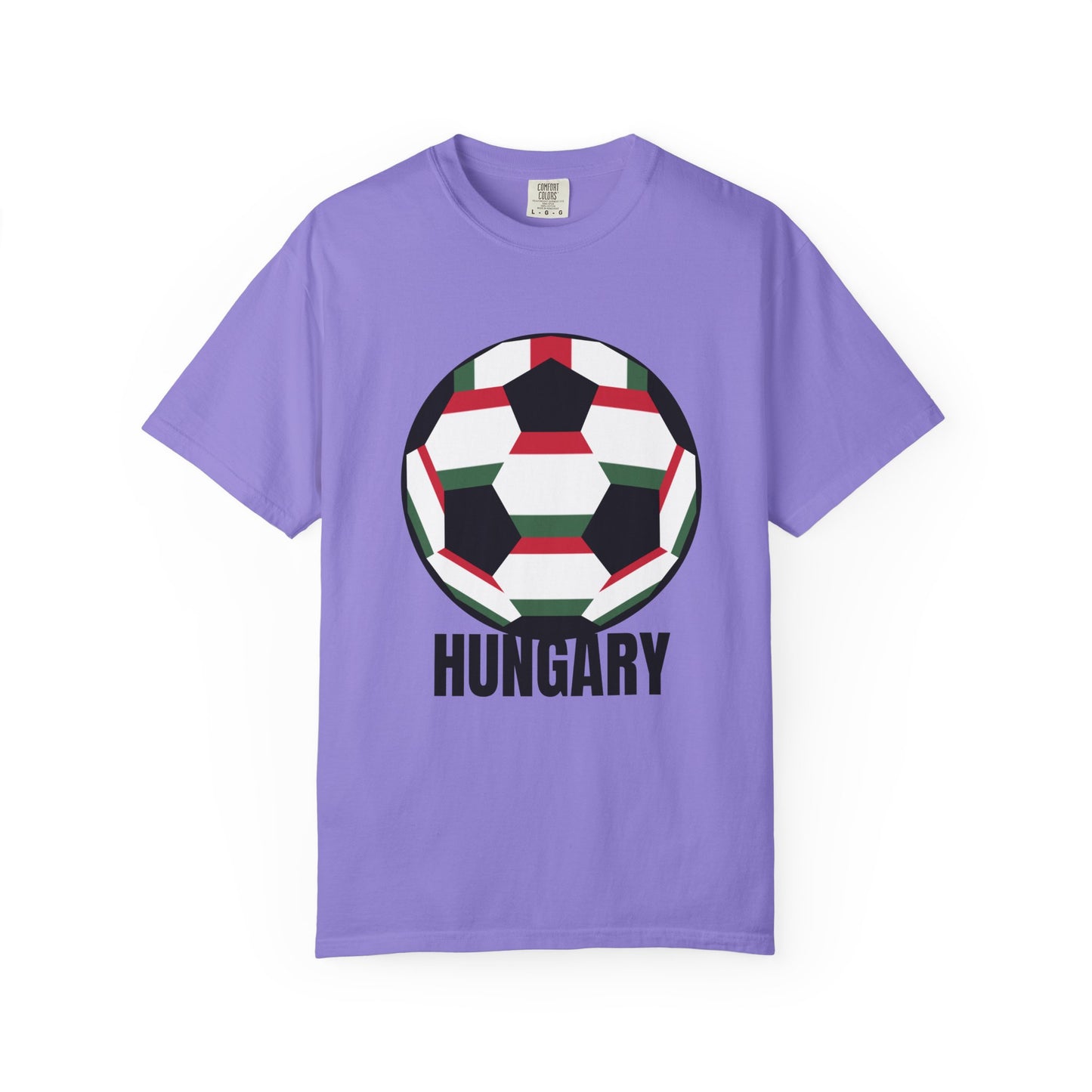 Hungary Fan Specialty Soccer Ball Design T Shirt Black Print
