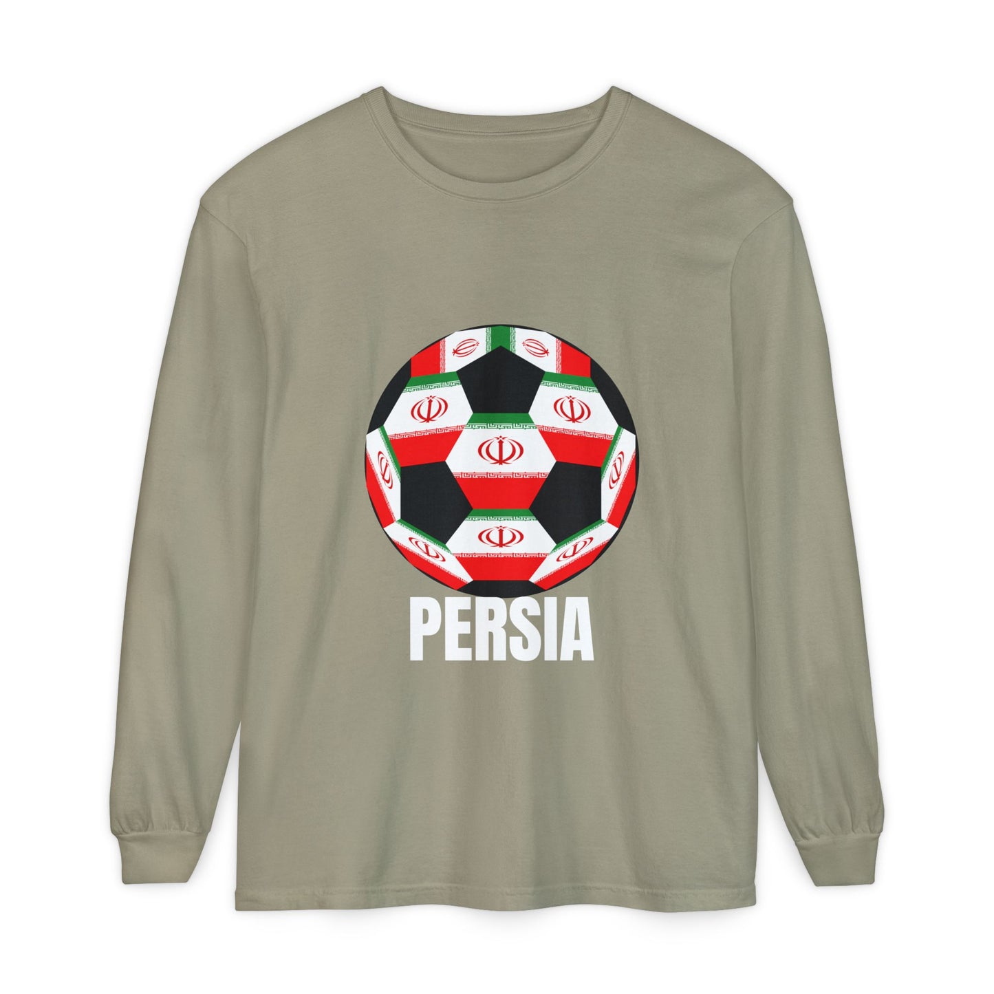 Persia Fan Specialty Soccer Ball Design Long Sleeve Shirt