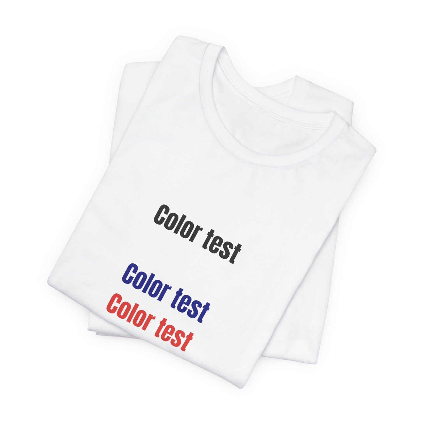 Color Test T-Shirt — Minimal Multicolor Typography Tee
