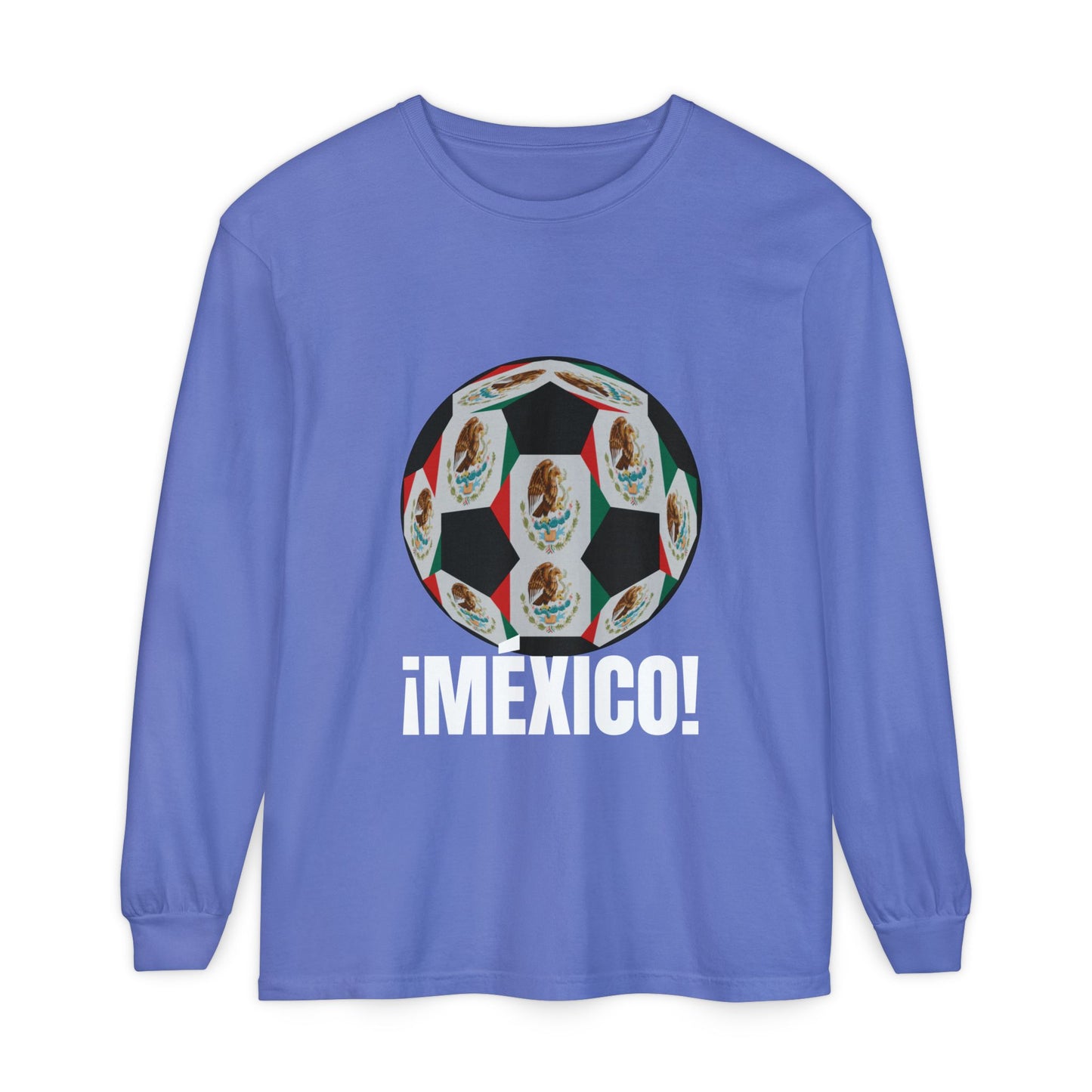 !Mexico! Fan Specialty Soccer Ball Design Long Sleeve Shirt