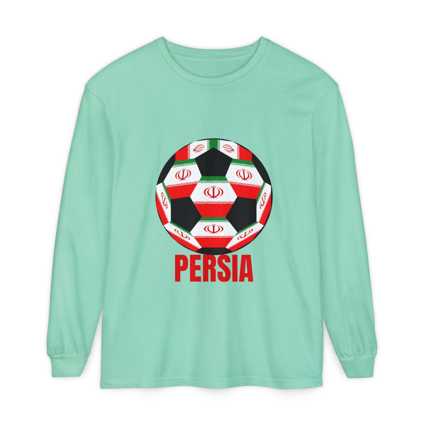 Persia Fan Specialty Soccer Ball Design  Long Sleeve Tee