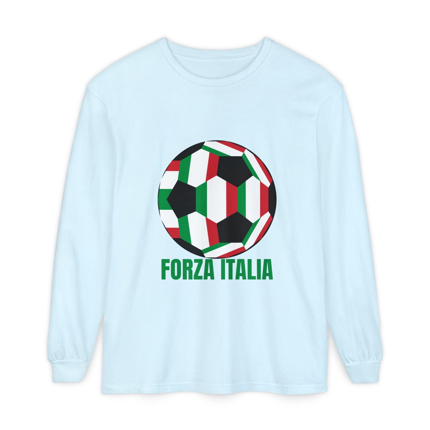 Forza Italia Fan Specialty Soccer Ball Design Long Sleeve Tee