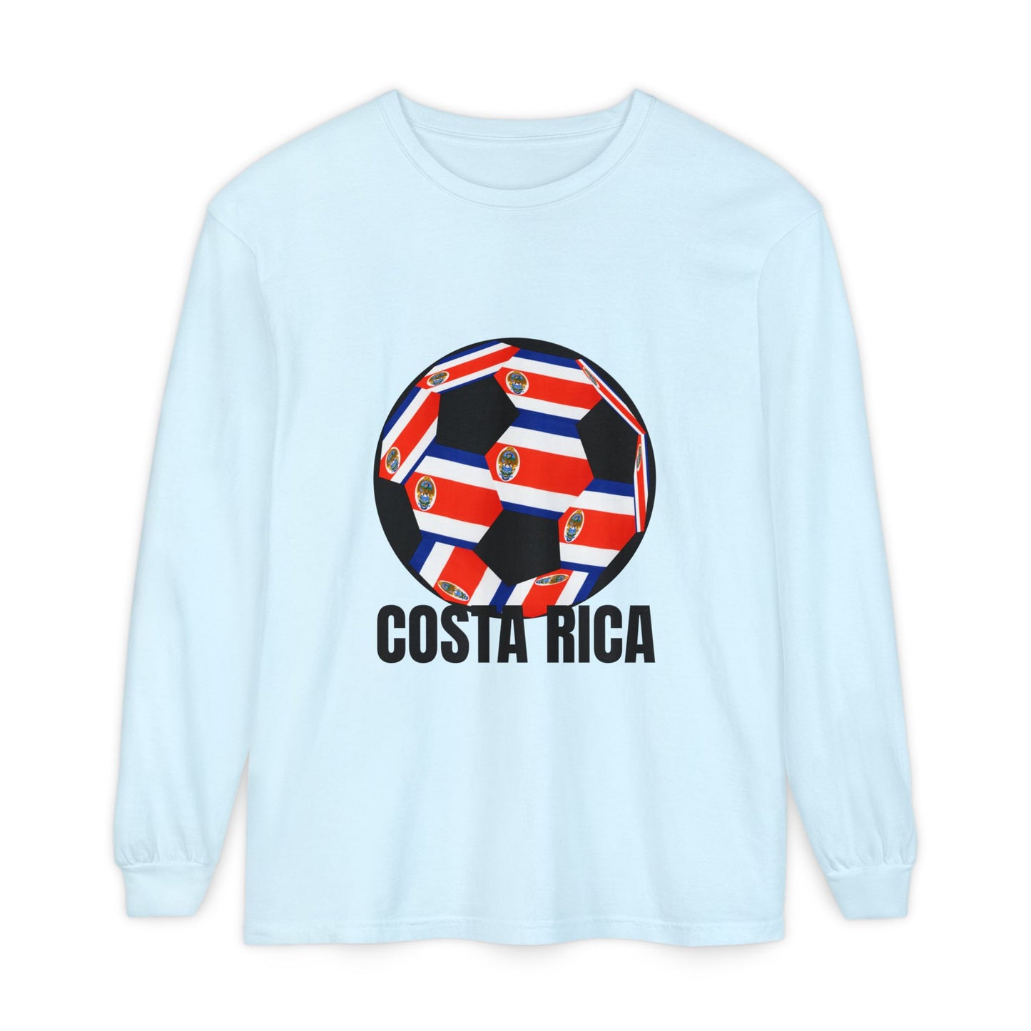 Costa Rica Fan Specialty Soccer Ball Long Sleeve Tee