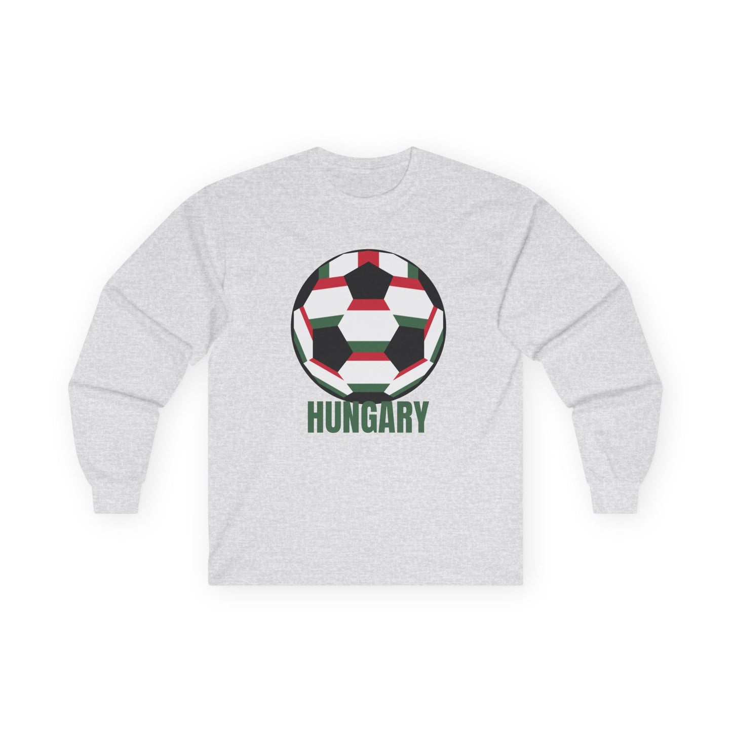 Fan Specialty Soccer Ball Design Long Sleeve T  Green Text