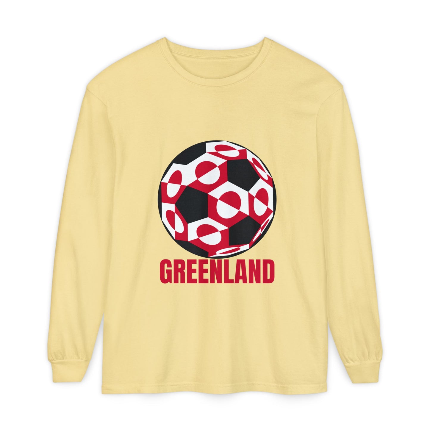 Greenland Fan Specialty Soccer Ball Design Long Sleeve Shirt