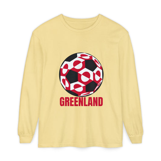 Greenland Fan Specialty Soccer Ball Design Long Sleeve Shirt