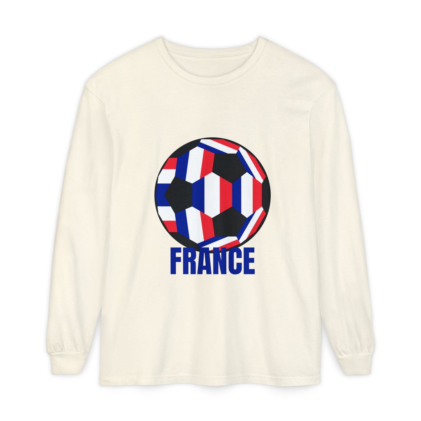France Fan Specialty Soccer Ball Design Long Sleeve Shirt