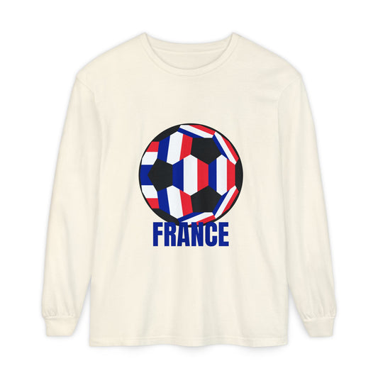 France Fan Specialty Soccer Ball Design Long Sleeve Shirt