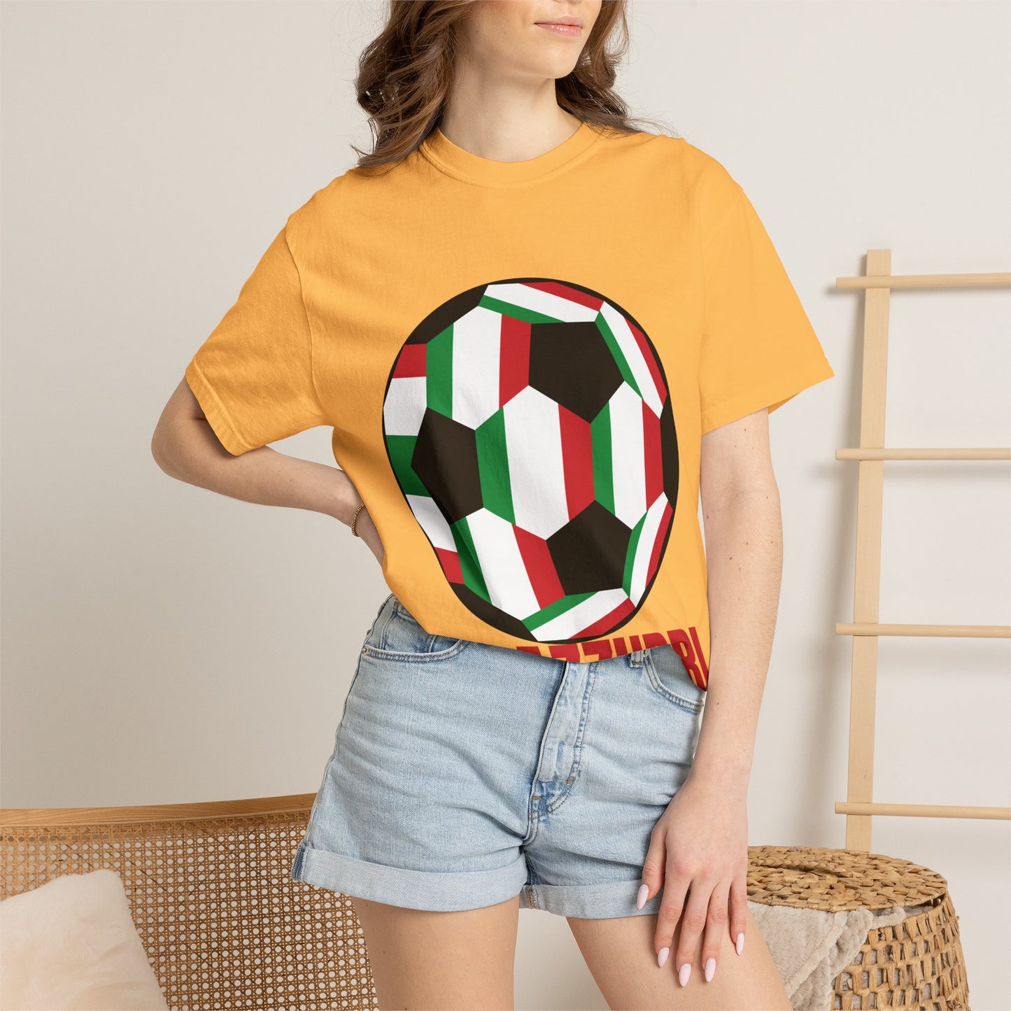 Gli Azzurri Fan Specialty Soccer Ball Design T Shirt