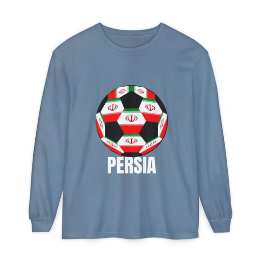 Persia Fan Specialty Soccer Ball Design Long Sleeve Shirt