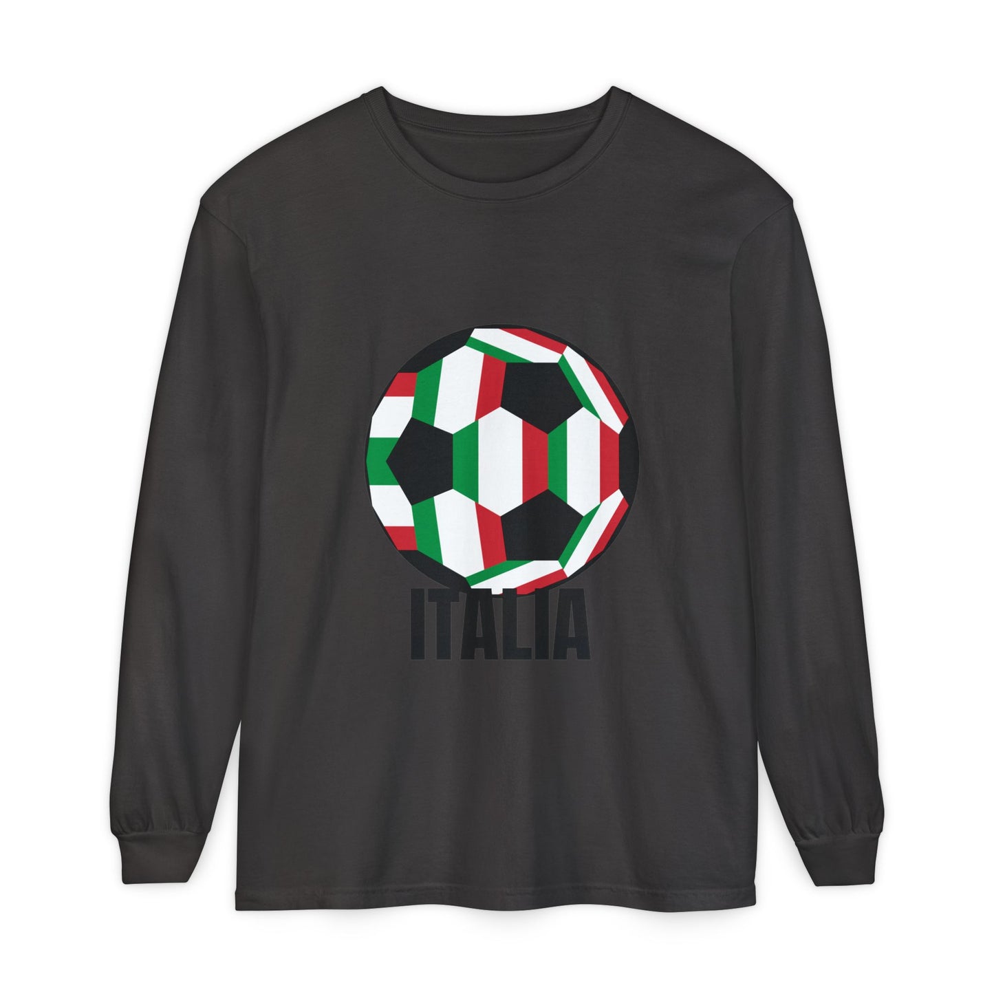 Italia Fan Specialty Soccer Ball Design Long Sleeve Tee