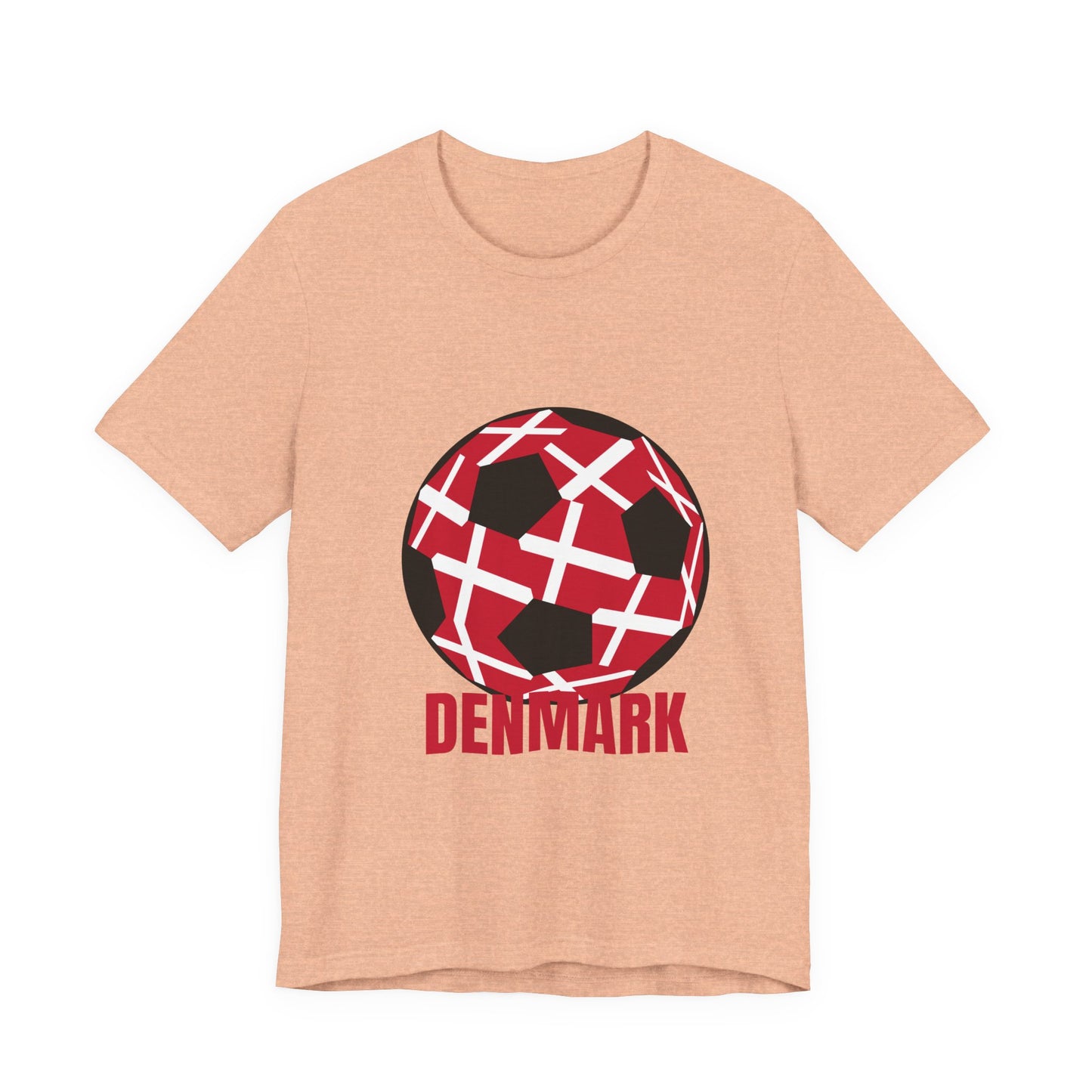 Denmark Fan Specialty Soccer Ball Design Sleeve Tee
