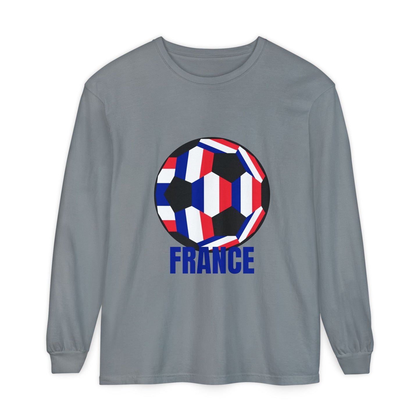 France Fan Specialty Soccer Ball Design Long Sleeve Shirt