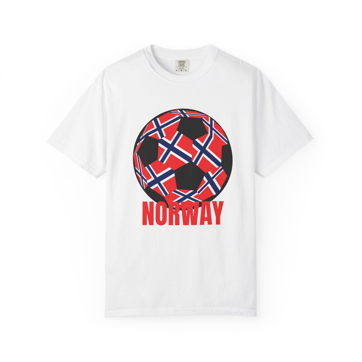 Norway Fan Specialty Soccer Ball Design T Shirt Black Print