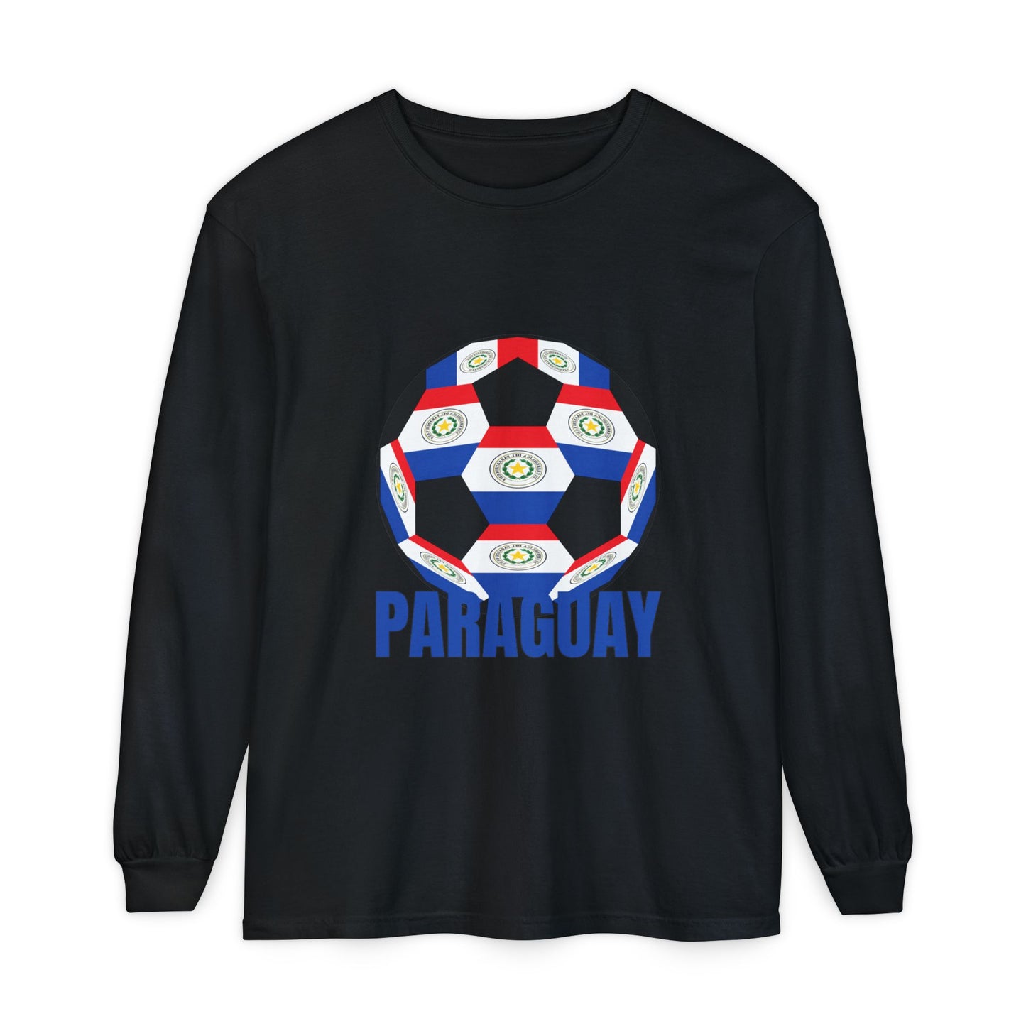 Paraguay Fan Specialty Soccer Ball Design Long Sleeve Shirt