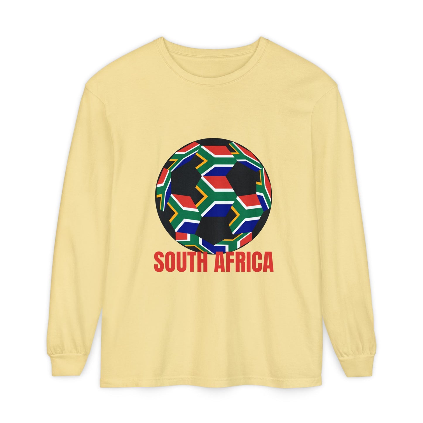 South Africa Fan Specialty Soccer Ball Design Long Sleeve Tee