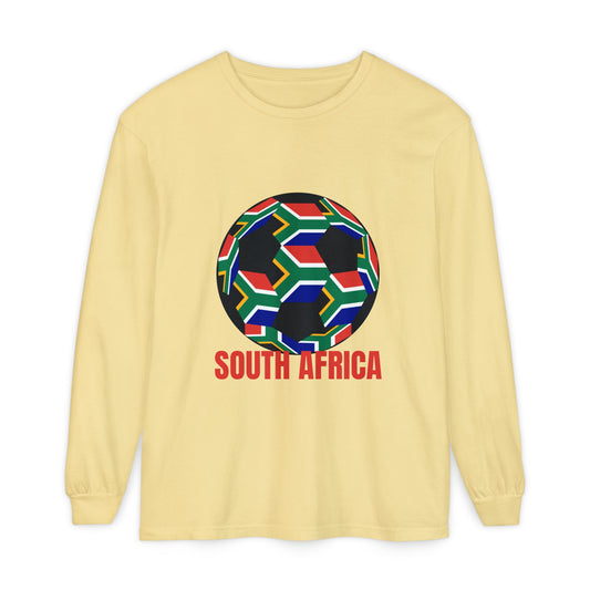 South Africa Fan Specialty Soccer Ball Design Long Sleeve Tee